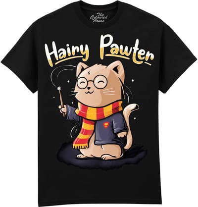 Harry Potter Hairy Pawter Cat The Coloured House T-shirt XXL