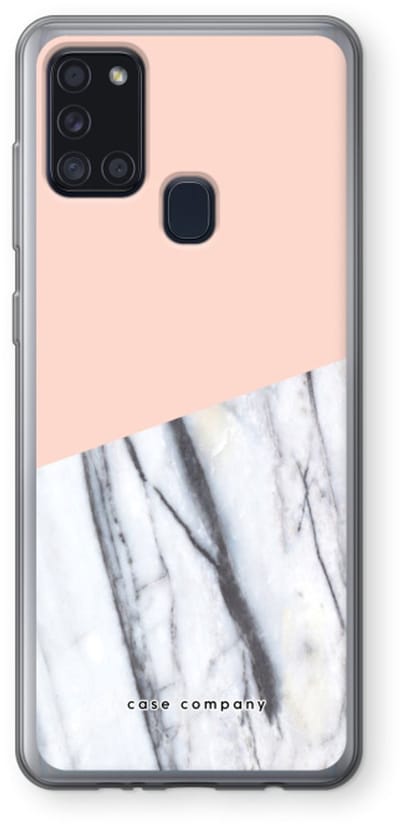 Case Company® - Hoesje geschikt voor Samsung Galaxy A21s hoesje - A touch of peach - Soft Cover Telefoonhoesje - Bescherming aan alle Kanten en Schermrand