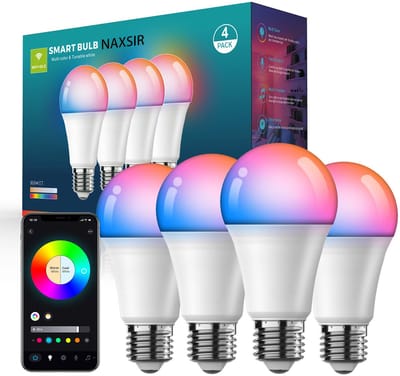 NAXSIR Smart LED Lamp - E27 - 24 Scènes - Muziek Sync Kleurverandering - WiFi & Bluetooth - RGB en CCT - 2 Stuks