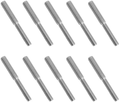 Dailygoods- Draadadapter 10x - Dubbele Schroefdraad M8/M10 - Roestvrij Staal - 40mm Draadlengte - Hoge Sterkte - Voor Bevestiging Componenten - Schroef
