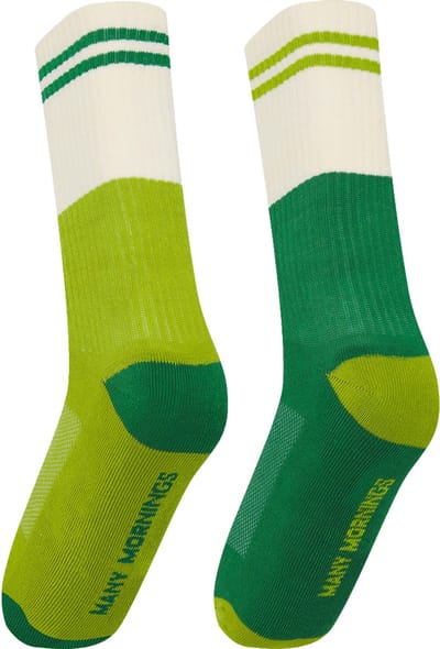 Many Mornings unisex sportsokken - Green Groove - Unisex - Maat: 35 - 38