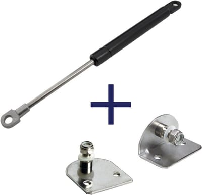 Gasveer Zwart gelakt slag: 130 mm TL: 355 350N - Inclusief Bevestigingen