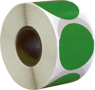 500 Etiketten Rond Groen 35 mm op Rol - Sluitzegel - Markeringspunten - Blanco ronde stickers - DULA