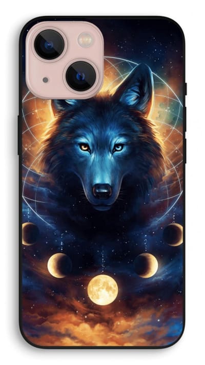 Case Company® - Hoesje geschikt voor iPhone 13 mini hoesje - Wolf Dreamcatcher - Biologisch Afbreekbaar Telefoonhoesje - Bescherming alle Kanten en Schermrand