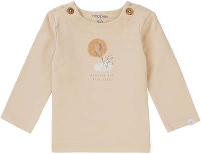 Noppies Unisex Tee Bethal long sleeve Unisex T-shirt - Biscotti - Maat 62