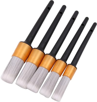 Dailygoods- Detaillering Borstel Set - 5 Stuks - Lichtgewicht - Duurzaam - Voor Interieur en Exterieur - Geschikt voor Auto's en Motoren - Reinigingsborstel