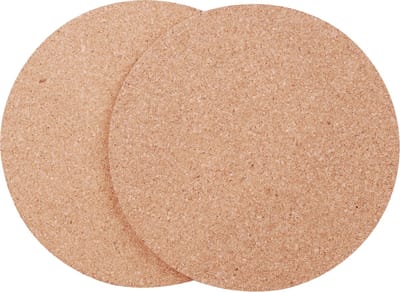 Urban Living Pannen onderzetters rond - 2x - kurk - D18 cm - Pannen/ovenschalen