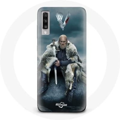 Coque pour Samsung Galaxy A70 - Vikings - Ragnar Lothbrok - Souple - Gris - Protection gris