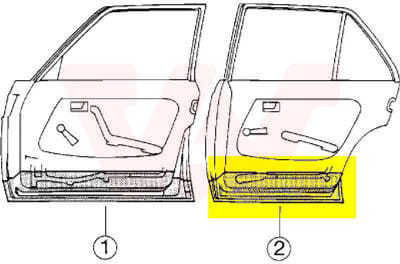 Van Wezel - PLAATWERKPANELEN AUTODEUR VOOR MERCEDES BENZ W123 1976-1984 DUR331326VWAN