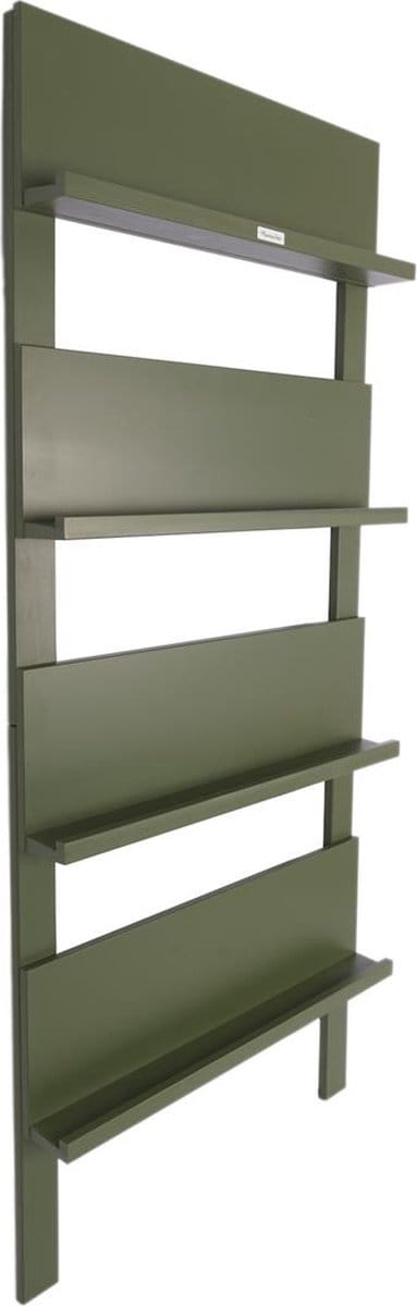 MaximaVida wandrek Jamie olijfgroen boekenrek - tijdschriftenrek - 180 x 80 cm