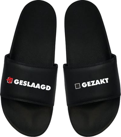 Cadeau Sint - Cadeau Kerst- Cadeau Examen - Cadeau Geslaagd - Cadeau Badslippers - Badslippers Geslaagd - Gezakt 35