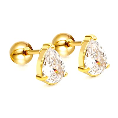Oorbellen - 18 karaat gold plated met Zirkonia