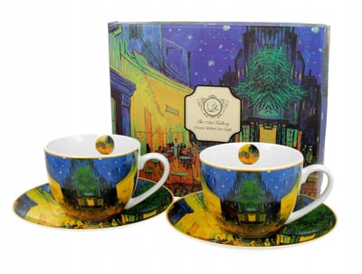 Van Gogh Terras bij Nacht Porseleinen Kopjes Set (2 stuks)