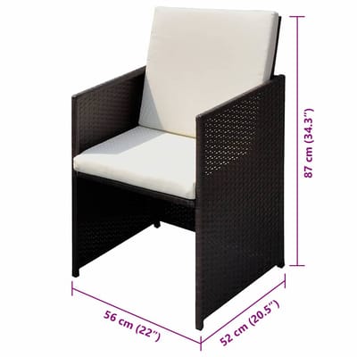 vidaXL - Tuinstoelen - Bruin - Poly - rattan