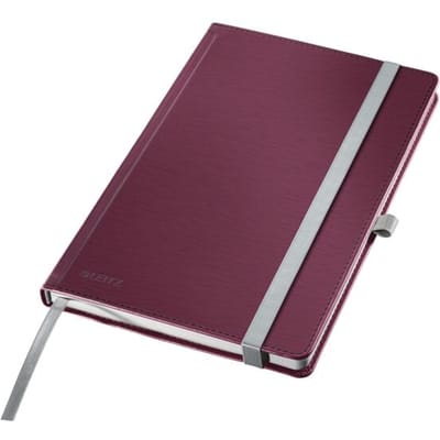 Leitz Style - Notitieboek A5 - Rood - Geruit - met Harde Kaft