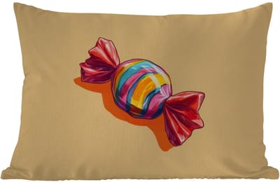 Buitenkussens - Tuin - Geel - Snoep - Kleur - 50x30 cm