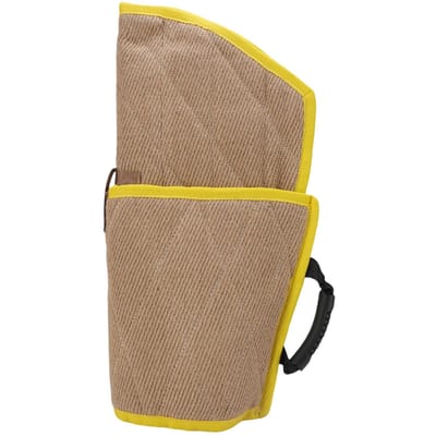 Jute HondenbijtMouw Gele Rand Robuuste Armbescherming Hondentraining Uitrusting Voor Duitse Herder beige