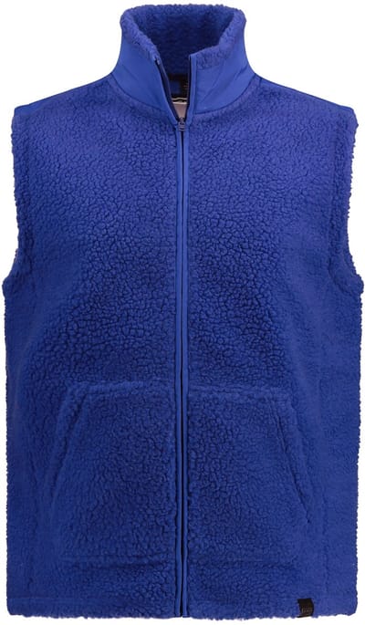 STHUGE - Heren - Bodywarmer van teddyfleece FLEXLASTIC® opstaande kraag - Koningsblauw - Maat 4XL