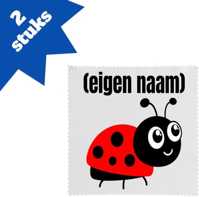 Akyol - lieveheersbeestje met eigen naam brillendoekjes - Lieveheersbeestje - lieveheersbeestje liefhebbers - iemand die houdt van lieveheersbeestjes - verjaardag - cadeau - kado - 17,8 bij 17,8 cm - 2 stuks