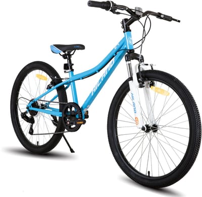 Hiland Climber 2.0 Tiener Forensen Stadsfiets - 24 inch - 7 versnellingen ​​- V-Brake - Blauw - Geschikt voor buitenactiviteiten in de lente