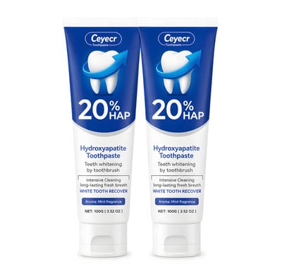 20% Hydroxyapatite Tandpasta - 2 stuks - Mint Smaak - Tandenbleek - Diep Schoon - Tandglazuur herstellen - hydroxyapatiet - Kiespijn - Gaatjes