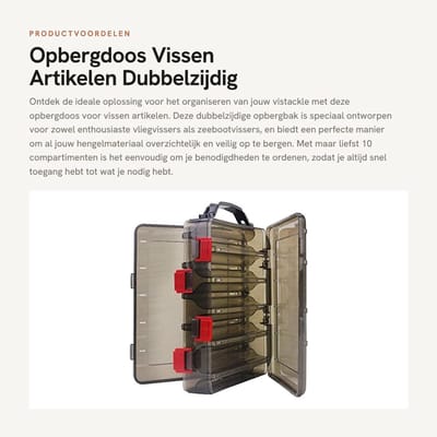 Dailygoods- Opbergdoos Dubbelzijdig 10 Vakken - Waterdichte Opbergdoos - Viskoffer - ABS/PP Materiaal - 20 x 17 x 5 cm - Schokbestendig - Visdoos