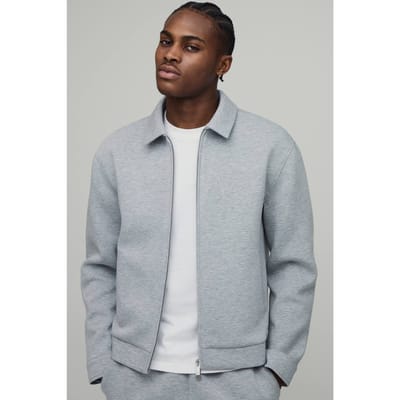 Regular Fit Scuba Gemêleerd Overshirt | Grey Marl | Size XS