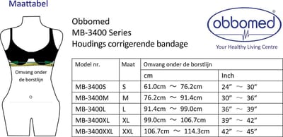 Schouderbandage - Orthopedische Correctiehouder - voor een betere houding - maar ook ter voorkoming van -maat S - Obbomed MB 3400S