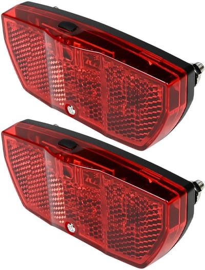 Benson Achterlicht - 2x - verstelbaar - rode LED - reflector - IPX3 - 93 x 41 x 23,5 mm - inclusief batterijen