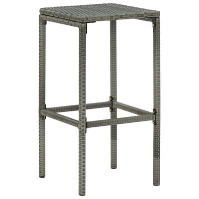 vidaXL - Barkrukken - met - kussens - 3 - st - poly - rattan - grijs
