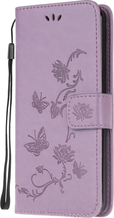 Coverup Bloemen & Vlinders Book Case - Geschikt voor Samsung Galaxy Xcover 5 Hoesje - Paars