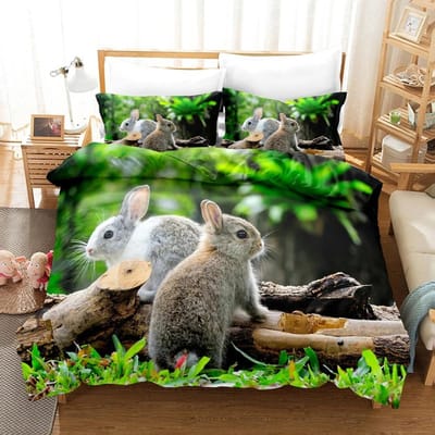 3D De Konijn Beddengoedsets Dekbedovertrekset Met Kussensloop Twin Full Queen King Beddengoed Dekbedovertrek 140X200cm 2pcs