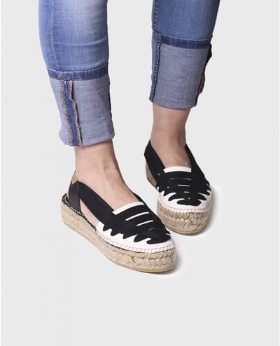 Platte espadrille met gekruiste bandjes | RIO-CU