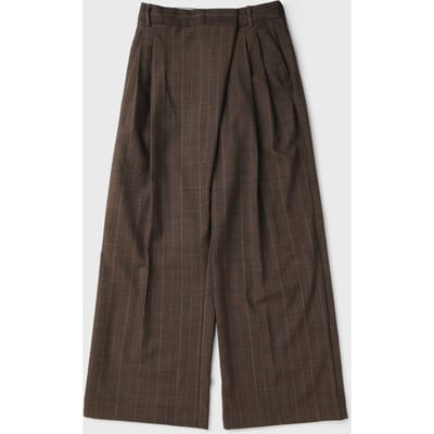 Light Wool Melange Stripe Wrap Pants