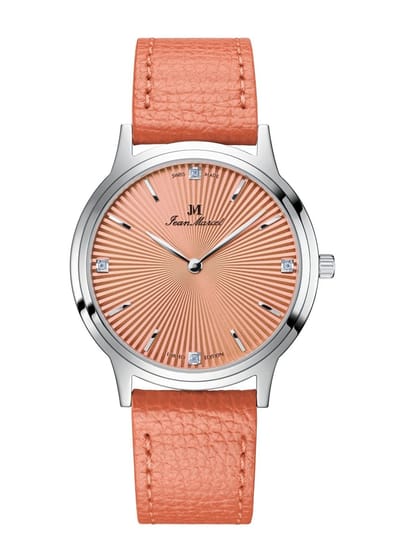 Jean Marcel Asteria - horloge - abrikoos / oranje - lederen band / leer - 36 mm