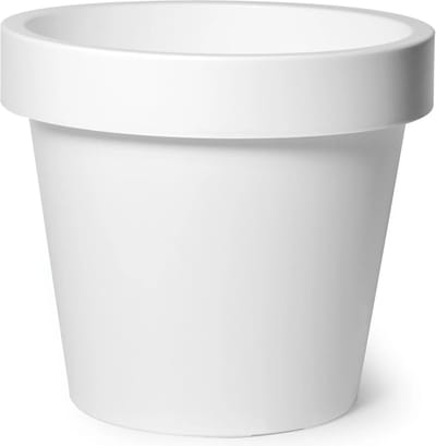Mega Collections Plantenpot/bloempot - kunststof - wit - buiten - D50 x H44 cm