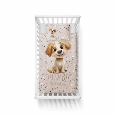 Puppy Dekbedovertrek 100x135 Katoen Duurzaam 2in1 Junior Hond