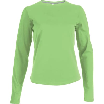 Kariban Dames T-shirt ronde hals lange mouwen K383 - Lime - L