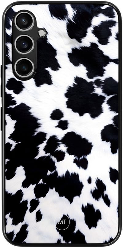 Hoesje geschikt voor Samsung Galaxy A54 - Koeienprint - TPU Hard Case Backcover - Zwart, Wit - Mooie Telefoonhoesjes