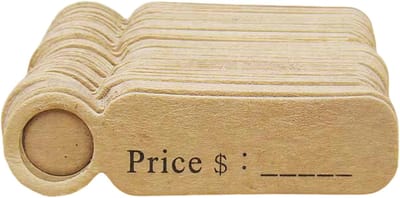 Prijskaartjes - 100 stuks - Kaarten - Papier - Kaartje - Etiket - Hangtag - Beschrijfbare - Voor sieraden, kleding, ringen, kettingen, oorbellen, prijsidentificatie - 5*1.3CM