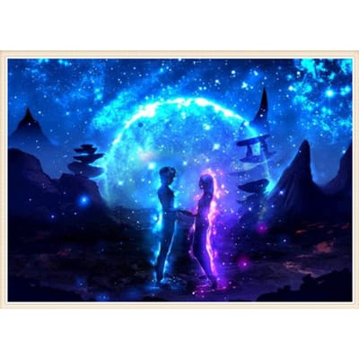 5D Doe-het-zelf Diamantschilderij  Sterrenhemel  Borduurwerk Kruissteek 3D Woondecoratie Cadeau 20X30CM blue