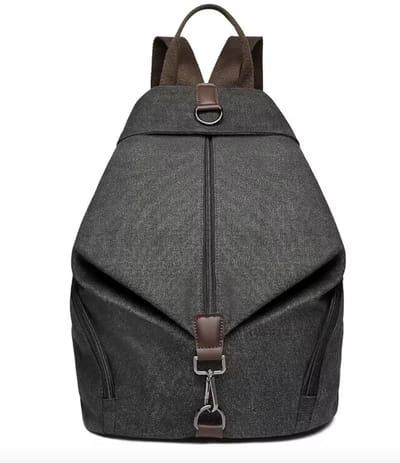 Vintage Canvas Rugzak – Anti-Diefstal Design – Compact & Stijlvolle Rugtas – Zwart – 31x16x38 cm