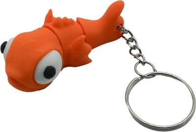 Goudvis sleutelhanger - Oranje - 3d geprint - Cadeau liefhebber – Sleutelhanger dier - 8cm