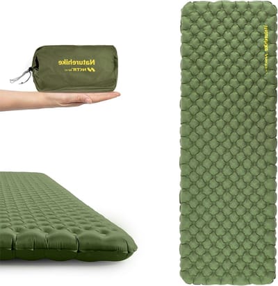 Ultralichte luchtmatras - Kampeer mat - Buiten slapen - R4.6 isolatie - 186x58x8cm - Groen