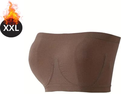 Bovista BH Zonder Beugel - Zonder Bandjes - Push-up Bh's - Comfort Beha - Comfortabel - Sterk - Bruin - Maat XXL