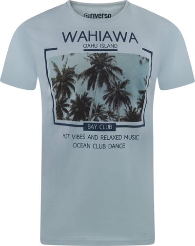 riverso Heren T-Shirt RIVLukas regular fit Blauw S Ronde Hals Volwassenen - gemaakt van 100% katoen