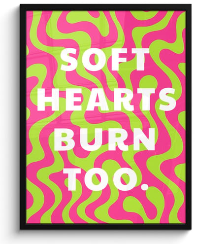 Poster in lijst - Fotolijst 60x80 cm - Posters - Abstract - Quote - Centraal - Roze - Posterlijst zwart - Decoratie - Wanddecoratie woonkamer - Muurdecoratie slaapkamer