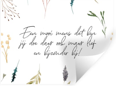Muurstickers - Sticker Folie - Quotes - Spreuken - Vriendschap - Vrienden - Een mooi mens dat ben jij - 40x30 cm - Plakfolie - Muurstickers Kinderkamer - Zelfklevend Behang - Zelfklevend behangpapier - Stickerfolie