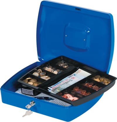 Q-CONNECT geldkoffer | 325 x 235 x 85 mm | blauw