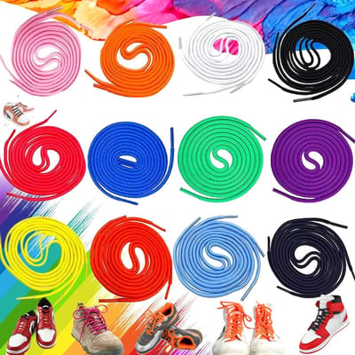 Kleurige veterset van 24 stuks voor sneakers, skate schoenen, laarzen en hardloopschoenen in 12 kleuren
